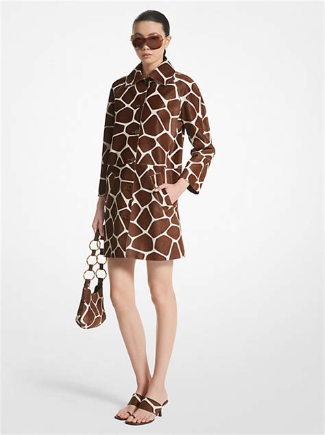 michael kors giraffe print|Giraffe Print Calf Hair Balmacaan .